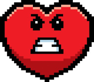 Kızgın 8-Bit karikatür kalp