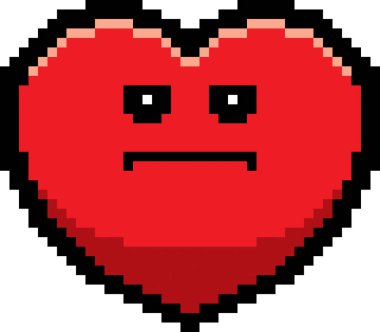 Ciddi 8-Bit karikatür kalp