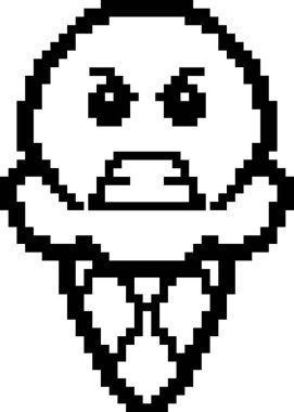 Kızgın 8-Bit karikatür dondurma