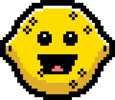 8-Bit karikatür limon gülümseyen