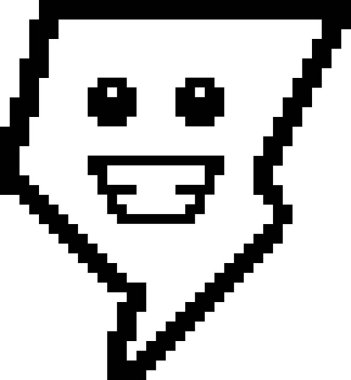 8-Bit karikatür yıldırım gülümseyen