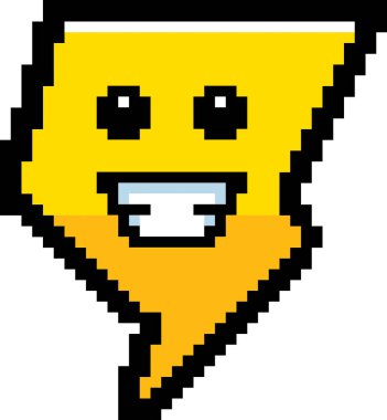 8-Bit karikatür yıldırım gülümseyen