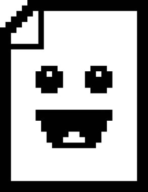 8-Bit karikatür kağıt gülümseyen