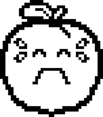 8-Bit karikatür şeftali ağlıyor