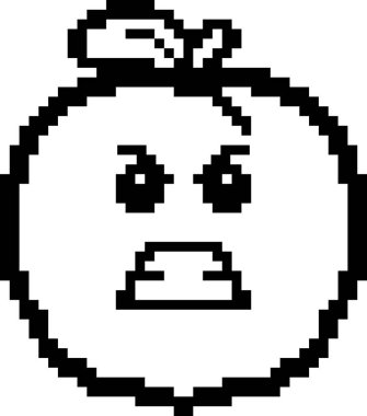 Kızgın 8-Bit karikatür şeftali