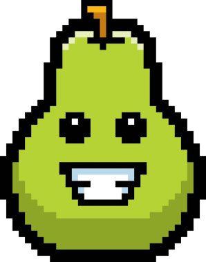 8-Bit karikatür armut gülümseyen