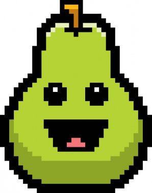 8-Bit karikatür armut gülümseyen