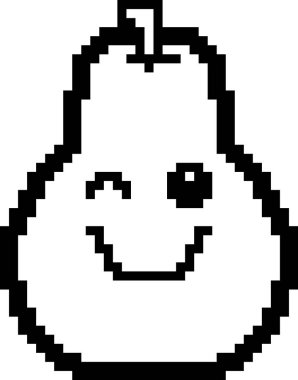 8-Bit karikatür armut göz kırpıyor