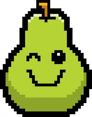 8-Bit karikatür armut göz kırpıyor