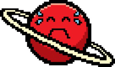 8-Bit karikatür gezegen ağlıyor