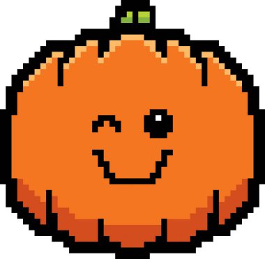8-Bit karikatür kabak göz kırpıyor