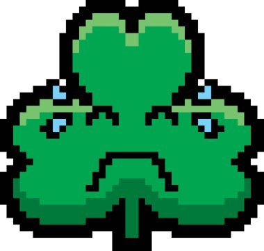 8-Bit karikatür Shamrock ağlıyor
