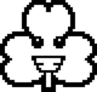 8-Bit karikatür Shamrock gülümseyen