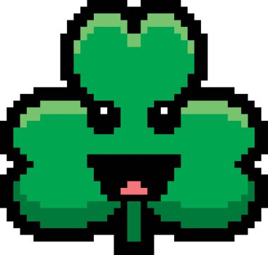 8-Bit karikatür Shamrock gülümseyen