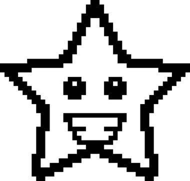 8-Bit çizgi film yıldızı gülümseyen