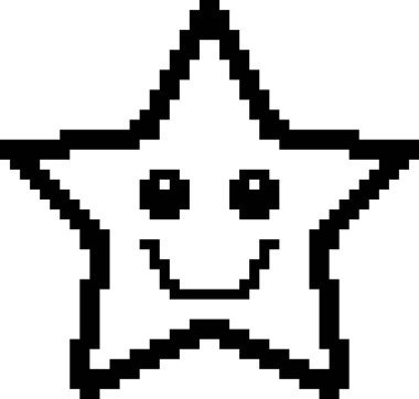 8-Bit çizgi film yıldızı gülümseyen