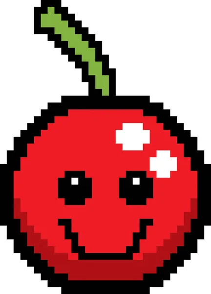 Sorrindo 8-Bit Cartoon Cherry —  Vetores de Stock