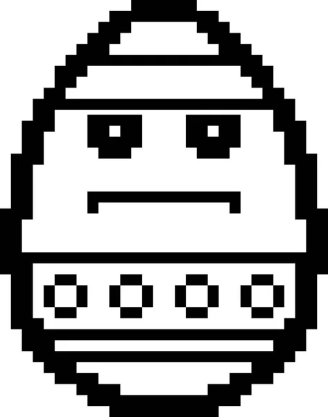 Ernstige 8-Bit Cartoon Easter Egg — Stockvector