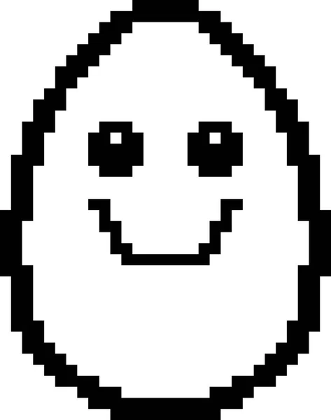 Œuf de bande dessinée souriant à 8 bits — Image vectorielle