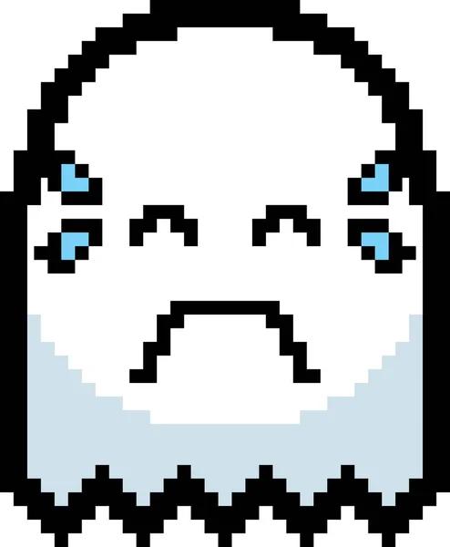 Fantasma de dibujos animados llorando de 8 bits — Vector de stock