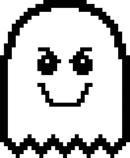 Fantasma de dibujos animados de 8 bits malvado — Vector de stock