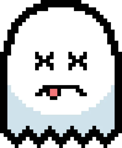 Dood 8-Bit Cartoon Ghost — Stockvector