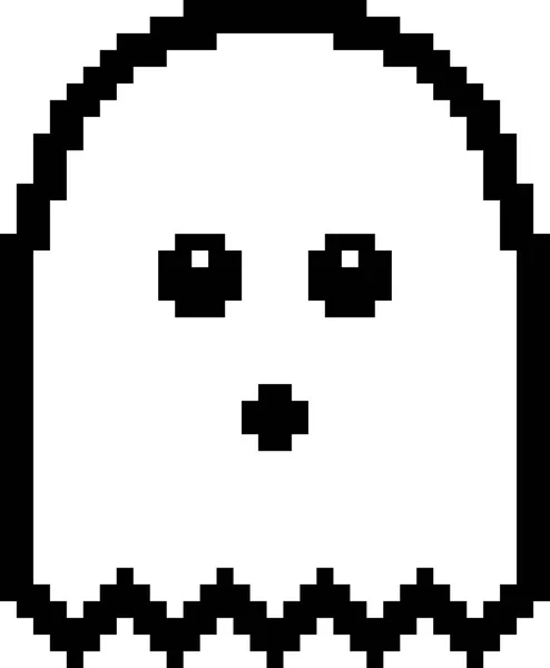 Fantasma dos desenhos animados de 8 bits surpreso —  Vetores de Stock