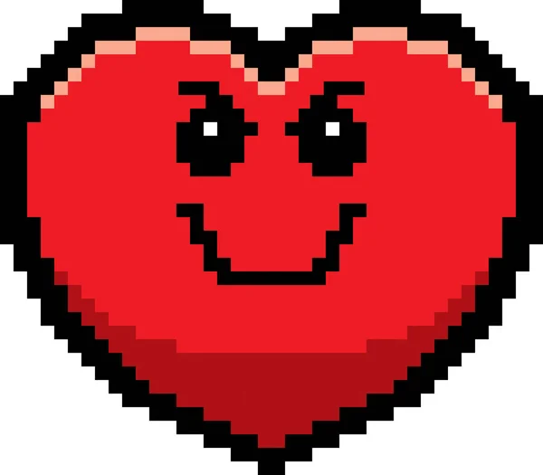 Zlo 8-Bit Cartoon srdce — Stockový vektor
