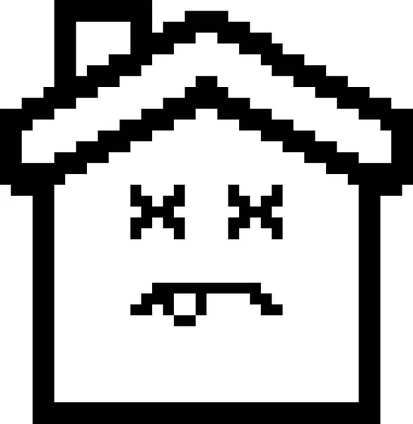 Morto 8-Bit Cartoon House —  Vetores de Stock