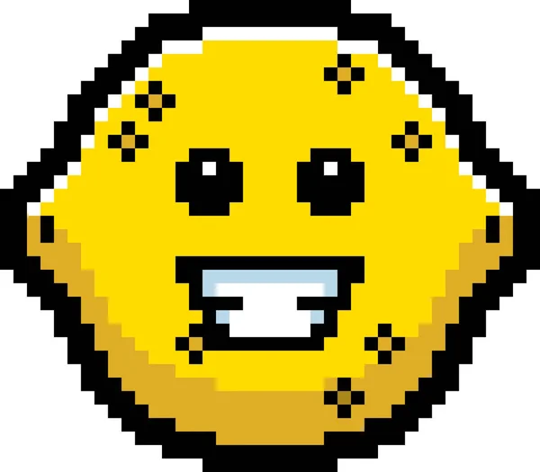 Caricature souriante à 8 bits Citron — Image vectorielle
