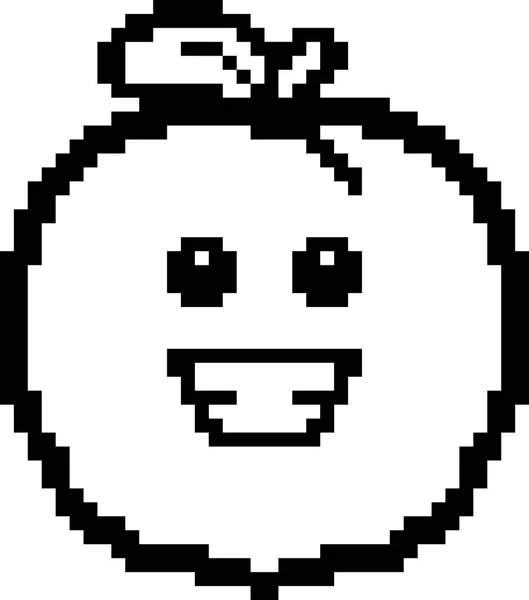 Souriant 8bits Cartoon Peach — Image vectorielle