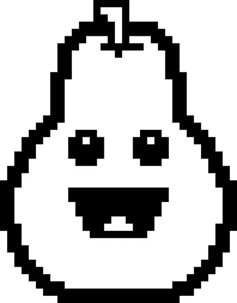 Sonriente 8-bit Cartoon Pear — Vector de stock