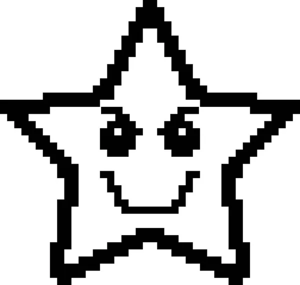 Estrela dos desenhos animados de 8 bits do mal — Vetor de Stock