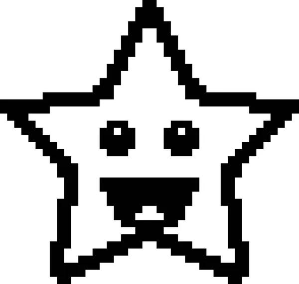 Étoile de bande dessinée souriante à 8 bits — Image vectorielle