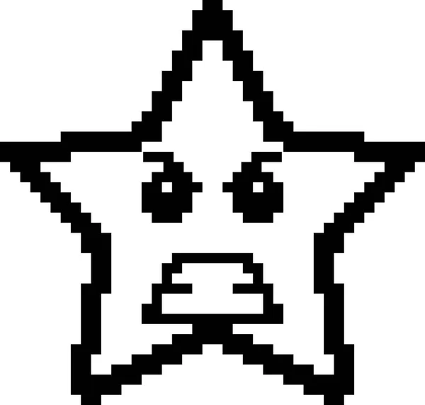 Angry Estrela dos desenhos animados de 8 bits — Vetor de Stock
