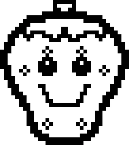 Smiling 8 bits Cartoon fraise — Image vectorielle