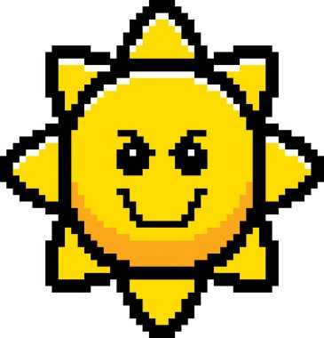 Kötü 8-Bit karikatür güneş
