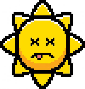 Ölü 8-Bit karikatür güneş