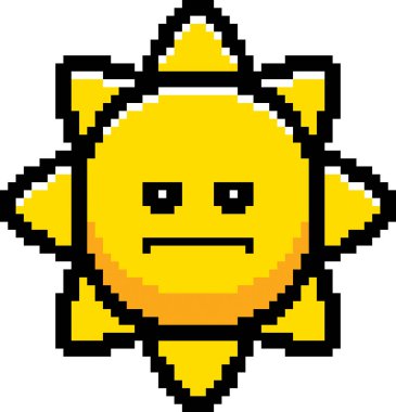 Ciddi 8-Bit karikatür güneş