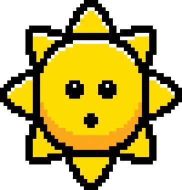 8-Bit karikatür güneş şaşırttı