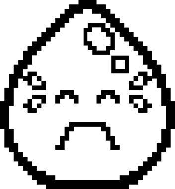 8-Bit karikatür su ağlıyor