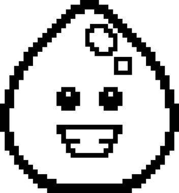 8-Bit karikatür su gülümseyen