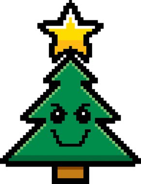 Kötü 8-Bit karikatür Noel ağacı