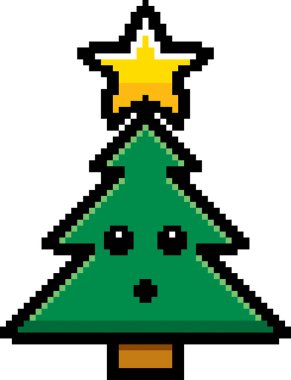 8-Bit karikatür Noel ağacı şaşırttı