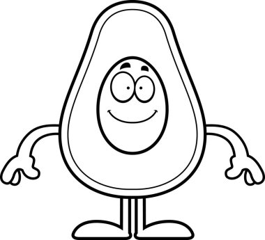 Mutlu karikatür avokado