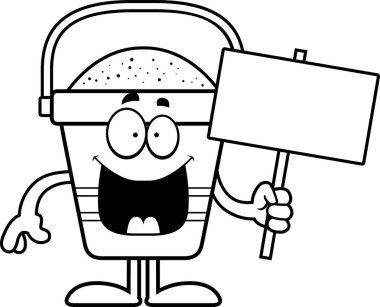 Çizgi film plaj kova işareti