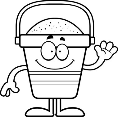 Çizgi film plaj kova sallayarak