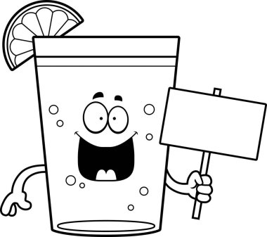 Çizgi film bira kireç işareti ile