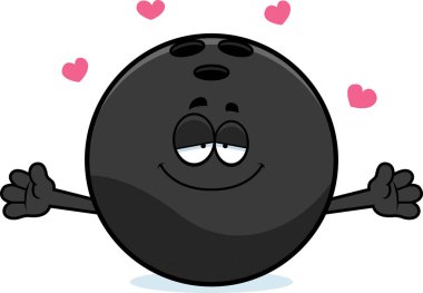 Çizgi film Bowling topu kucaklama