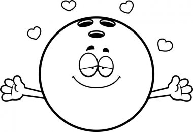 Çizgi film Bowling topu kucaklama